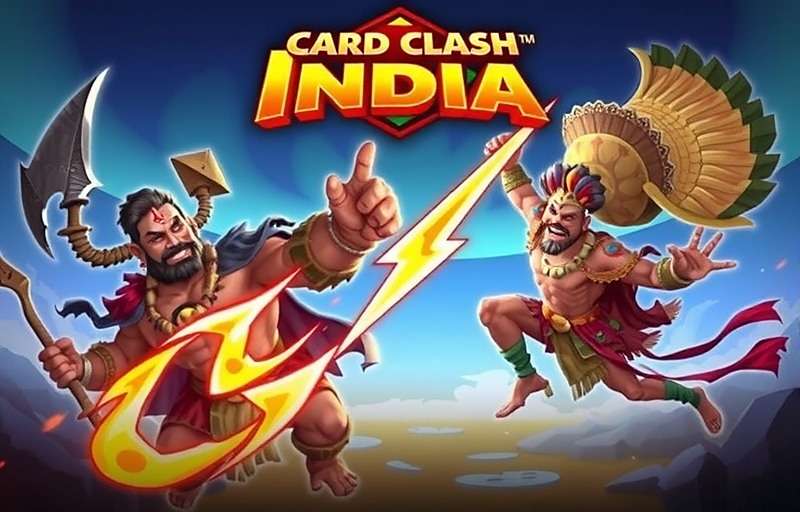 Card Clash India game cover featuring Indian mythological characters in battle
