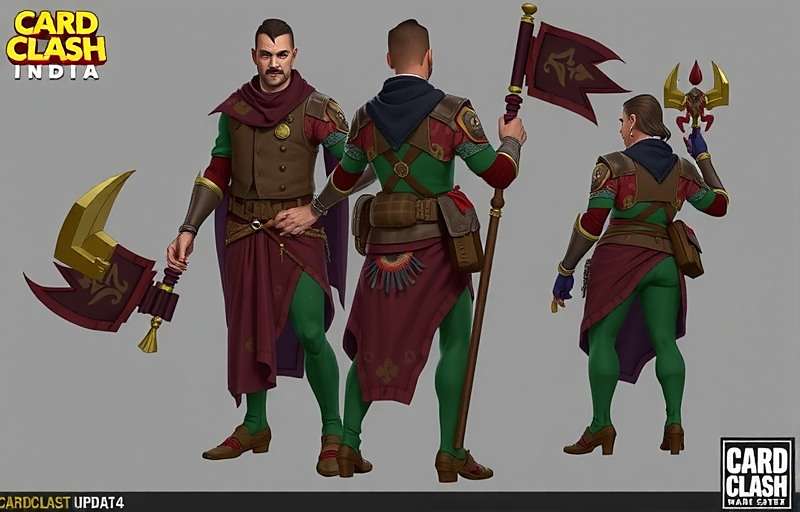 Concept art for Card Clash India 3D character update showing detailed models